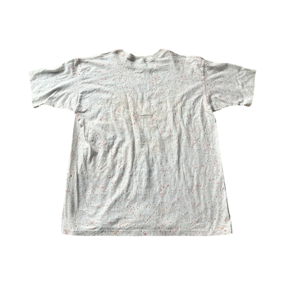 Vintage LA Workout T Shirt White Splatter Abstract Graphic Made‎ in USA L XL NEW - Picture 4 of 4